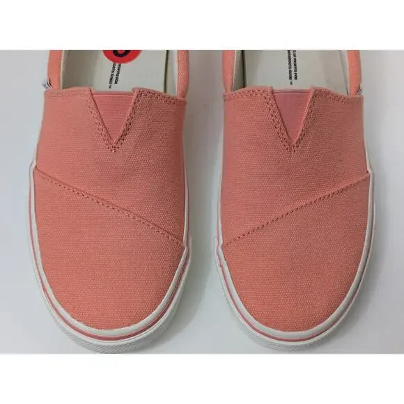 TOMS Alpargata Fenix Slip-On Peach Pink Canvas Women's Size 6 NWOB - Picture 3 of 10